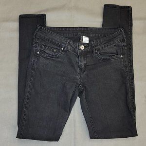H & M DIVIDED Black stretch skinny jeans Sz 2